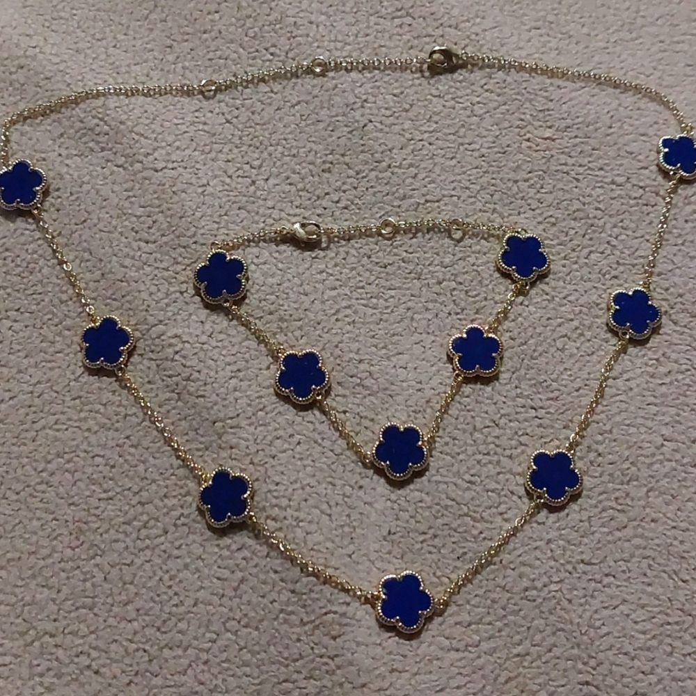 JanKuo 14K Goldplated Brass Necklace & Bracelet.